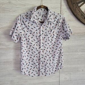 Hybrid Apparel Tucan Print Button Up Boys SZ L(14-16)Novelty